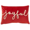Image de Coussin Déco en Velours "Joyful" 30x45cm Rouge