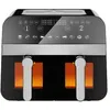 Image de Friteuse à air chaud Airfryer numérique double panier Noire 2400W avec fenêtre 9L Comfy Nest CNAFD45WB