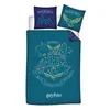 Image de AYMAX Parure de lit réversible Harry Potter - Blason -Hogwarts- - Bleue et Vert - 140 cm x 200 cm