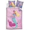Image de AYMAX Parure de lit réversible Barbie Sirène - Rose - 140 cm x 200 cm