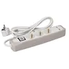 Image de Perel Prise Schuko 3 voies avec 2 ports USB Gris et blanc