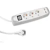 Image de Perel, Multiprise, Barrette de 3 prises STECK avec interrupteur - 2 ports USB - CABLE : 1.5 m - GRIS/WEI ? - SCHUKO (3x, CEE 7/3, 1.50 m)