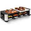 Image de Raclette Grill & Plancha FRITEL RSG 3280 - noir inox - 49,5 x 22,5 x 12,2 cm - raclette, plancha et gourmet - plaque réversible - 8 poêlons et spatules - pour 2 à 8 personnes