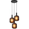 Image de Lucide, Suspension, hanglamp 3xe27 bruin/zwart verre (E27)
