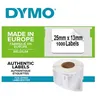 Image de DYMO LabelWriter MultiPurpose - Adhésif permanent - blanc - 13 x 25 mm 1000 étiquette(s) (1 rouleau(x) x 1000 étiquettes - pour DYMO LabelWriter 310, 315, 320, 330, 400, 450, 4XL, SE450, Wireless