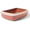 Image de Savic Bac à litière pour chat Iriz avec rebord - 50 cm - rose champagne / rouge toscane