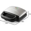 Image de Domo Fabricant de sandwiches XL, Machine à panini, Argent, Noir