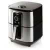 Image de DOMO DO536FR Friteuse à air chaud boîtier Cool-Touch, protection contre la surchauffe, fonction minuteur, voyant lumineux acier inoxydable, noir
