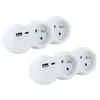 Image de Lot 2 domino CHACON - 47002 - 2x16A avec USB-A +USB-C - Blanc (FR)