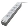 Image de CHACON Bloc multiprise 5 prises 16 A avec 2 ports USB et câble 1,5 m HO5VV-F 3x1,5 mm² blanc et brun