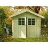Image de Abri de jardin en bois Lannion autoclave vert 28 mm 2,98 x 2,98 m