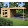 Image de Solid Abri de jardin en bois traité Tarento avec auvent - 8 m²