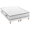 Image de Ensemble matelas 180x200 cm + sommiers 2x90x200 cm - Ressorts ensachés - 7 zones de confort - 27 cm - Équilibré - DEKO DREAM