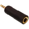Image de Adaptateur jack stereo 3,5 mm mâle - 6,35 mm, femelle noir (plaqué or)