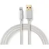 Image de Nedis Câble Lightning 8 Broches Vers Usb-a Mâle 48 Mbps Plaqué/tressé Aluminium Nylon Or 1 M