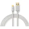 Image de Nedis Câble USB - USB 2.0 - A mâle - Type-C   - 480 Mbps - 10 W - plaqué or - 2 m - rond - Geflo (2 m, USB 2.0, 10 W), Câble USB