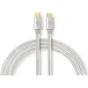 Image de Nedis Câble tressé USB type C vers micro-USB, 2 m, blanc (2 m, USB 2.0), Câble USB