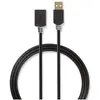 Image de Nedis Câble USB 2.0 USB-A mâle USB-A femelle 480 Mbps Plaqué or 2.00 m rond PVC Anthracite (2 m, USB 2.0), Câble USB