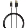 Image de Nedis Câble USB USB 2.0 USB-A mâle USB-C  mâle 480 Mbps Plaqué or 1.00 m rond (1 m, USB 2.0), Câble USB