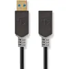 Image de Nedis Câble USB USB 3.2 Gen 1 USB-A mâle USB-A femelle 5 Gbps plaqué or 2.00 m rond PVC Anthracite (2 m, USB 3.2 Gen 1), Câble USB