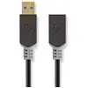 Image de Nedis Ccbw61010at20 Câble Usb 3.2 Gen 1 Usb-a M-usb-a F 5gbs Plaqué Or 2 M