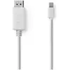 Image de Nedis Câble Mini DisplayPort DisplayPort 1.2 Mini DisplayPort mâle DisplayPort mâle 21 (2 m), Câble vidéo, Blanc