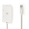 Image de Nedis Câble Mini Displayport Ccgp37465wt02 Dp 1.2 Mini Dp M-dvi-d 24+1 Broches F/entrée Hdmi/vga F 21.6 Gbps Nickelé 0.2 M