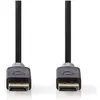 Image de Nedis Câble Displayport DisplayPort Mâle DisplayPort Mâle 4K@60Hz Plaqué or 2.00 m rond PVC An (2 m), Câble vidéo, Gris