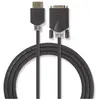 Image de Nedis Câble HDMI  - HDMI  mâle - DVI-D 24+1 broches mâle - plaqué or - 2 m - droit - PVC - Ant (2 m), Câble vidéo, Gris