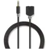 Image de Nedis Câble audio stéréo 3.5 mm mâle 2X 3.5 mm femelle Plaqué or 0.20 m rond Anthracite Emballage m (0.20 m), Câble audio