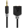 Image de Nedis Câble Audio Stéréo Cabw22100at02 M-f Plaqué Or 2x 3.5mm 3.5mm 0.2 M