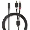Image de Nedis Câble audio stéréo 2 x R AC mâle - femelle 3,5 (0.20 m), Câble audio