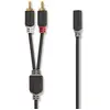 Image de Nedis Câble Audio Stéréo Cabw22255at02 2x Rca M-f Plaqué Or 3.5mm 0.2 M