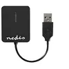 Image de Nedis CRDRU2300BK - Lecteur de carte - tout-en-un (MS PRO, SD, xD, MS PRO Duo, miniSD, TransFlash, SDHC, microSDHC) - USB 2.0