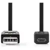 Image de Nedis Câble plat USB 2.0 A mâle - Micro B mâle 1.0 m (1 m, USB 2.0), Câble USB