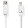 Image de Nedis Câble plat USB 2.0 A mâle - Micro B mâle 1.0 m (1 m, USB 2.0), Câble USB