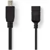 Image de Nedis CCGP60315BK02 Câble USB 2.0 de voyage Mini prise 5 broches - Prise A 0,2 m Noir (0.20 m, USB 2.0), Câble USB
