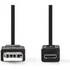 Image de Nedis Câble USB USB 2.0 USB-A mâle USB Micro-A 480 Mbps Nickelé 2.00 m rond PV (2 m, USB 2.0), Câble USB