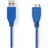 Image de Nedis Câble USB 3.0 A mâle - Micro B mâle 5.0 m bleu (5 m, USB 3.2 Gen 1), Câble USB