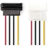 Image de Nedis Câble d'alimentation interne Molex mâle SATA 15 broches femelle Plaqué or 0,15 m Rond (15 cm, SATA), Câble interne (PC)