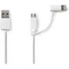 Image de Nedis Câble de charge et de synchronisation USB 2 en 1 USB A mâle (1 m, USB 2.0), Câble USB