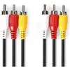 Image de Nedis Câble vidéo composite 3x RCA mâle 3x RCA mâle Nickelé 480p 3.00 m rond (3 m), Câble vidéo, Rouge, Blanc, Jaune, Noir