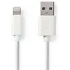 Image de Nedis Câble USB - Apple Lightning 8 broches - USB-A mâle - nickelé - 3.00 m - rond - PVC - blanc (3 m, USB 2.0, 12 W), Câble USB