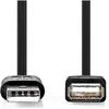 Image de Nedis Câble USB 2.0 USB-A mâle USB-A femelle 480 Mbps Nickelé 3.00 m rond PVC Noir Box (2 m, USB 2.0), Câble USB