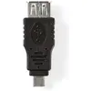Image de Nedis Adaptateur USB Micro-B USB 2.0 USB Micro-B mâle USB-A femelle 480 Mbps Nickelé P (USB-A, 3.50 cm), Adaptateur données + vidéo, Noir