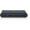 Image de Nedis Adaptateur USB USB 3.2 Gen 1 USB-CT Mâle 4X USB-A Nickel Plaqué Black Window Box with Euro Lock (USB-C, 4 ports), Station d’accueil + hub USB, Noir