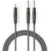 Image de Nedis Câble audio, stéréo, 2 x 6 mm, connecteur 3,5 mm, Mac (3 m, Câble jack 2,5 mm), Câble audio