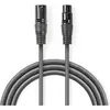 Image de Nedis Câble audio Balanced XLR 3 broches mâle XLR 3 broches femelle Nickelé 15.0 m rond PVC Gris foncé (15 m, Câbles XLR), Câble audio