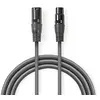 Image de Nedis Câble Audio Symétrique Cotg15010gy150 Xlr 3 Broches M-xlr 3 Broches F Nickelé 15 M