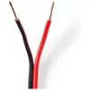 Image de Nedis Câble de haut-parleur 2X 0.75 mm² CCA 100.0 m rond PVC Red / Noir Enveloppé (100 m, 0.75 mm²² mm), Câble d'enceinte, Rouge, Noir